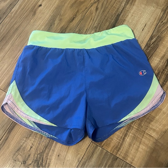 Champion Kid’s Blue and Lime Athletic Shorts - Picture 1 of 3